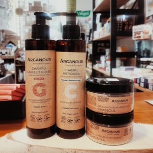 Arcilla Ghassoul Arganour 100g para mascarillas faciales y cabello