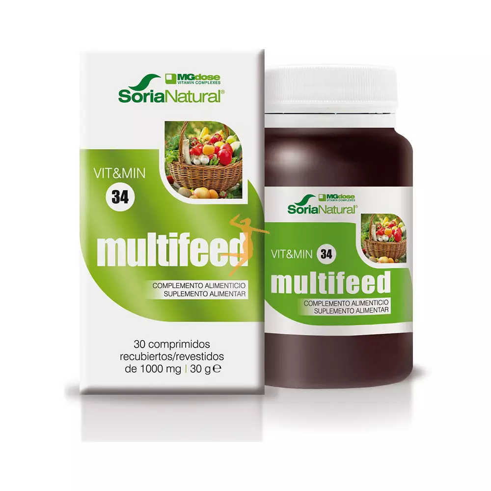 Multivitamínico Vit & Min Multifeed Soria Natural 30 Comprimidos vitaminas y minerales