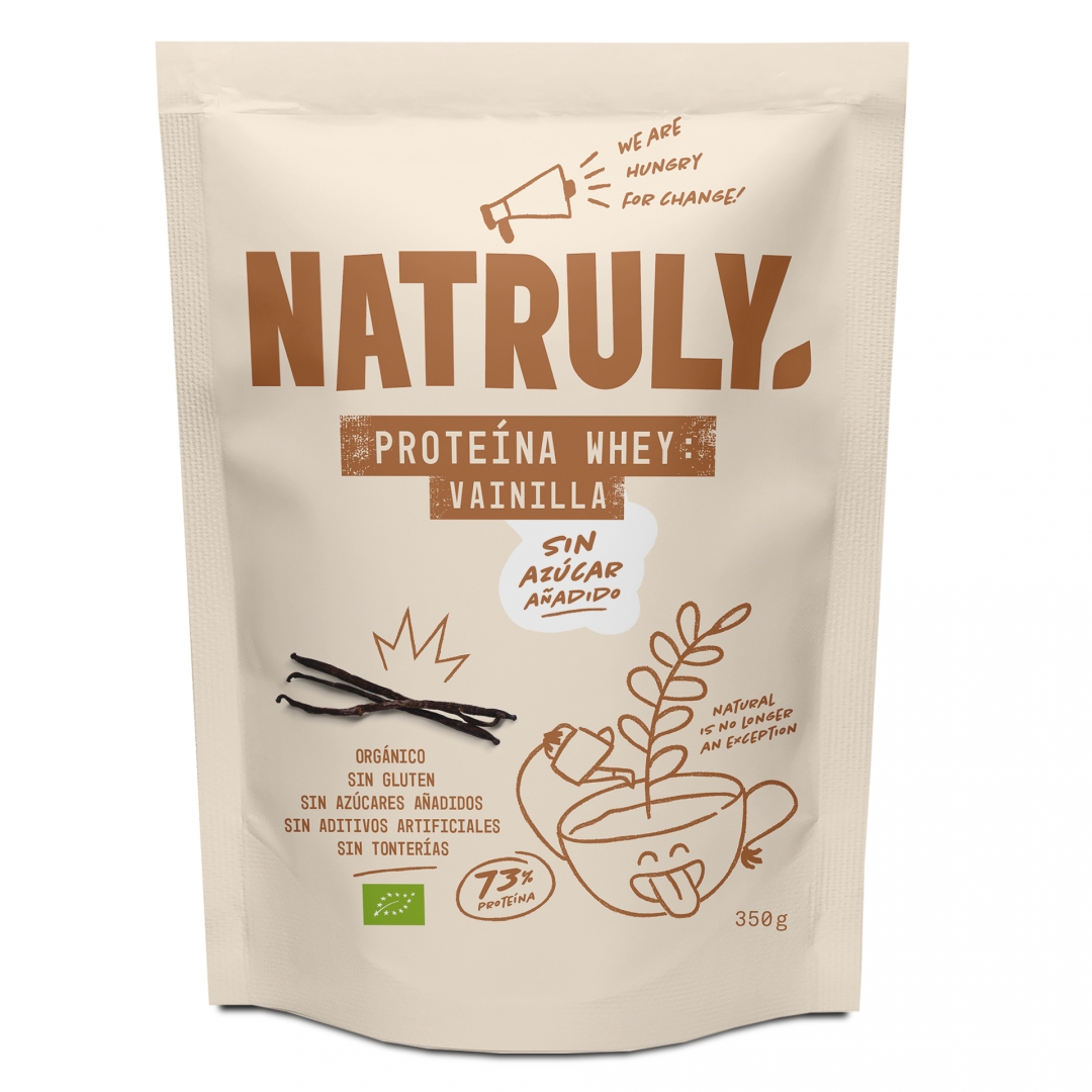 Proteina Whey Vanilla Bio Natruly 350 g batido proteico, suero