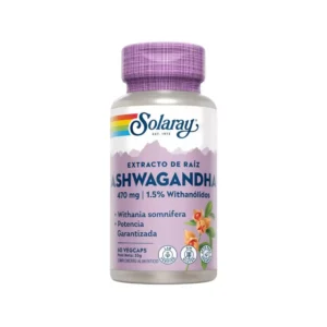 Ashwagandha 470 mg Solaray 60 Cápsulas vegetales