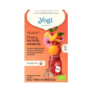 Yogi Tea Infusión Fría Fresa y Naranja Sobres Bio ecológicos