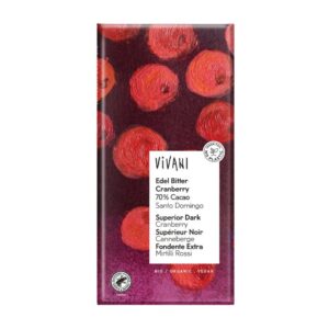 Chocolate Negro 70% con Arándanos Bio Vivani 100 g vegan bio